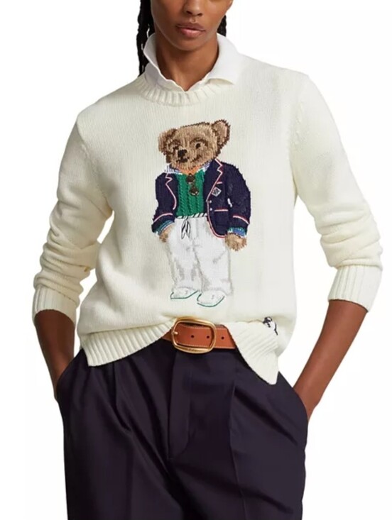 Polo Ralph Lauren Sweaters - 🐻 Polo Ralph Lauren Polo Bear Sweater Size Small Cream Knit Preppy Teddy RTR